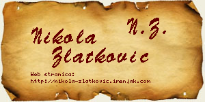 Nikola Zlatković vizit kartica